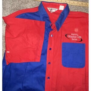 VTG Nologo By Tonix NASCAR Winston Cup Series Button Down Shirt Red/Blue Men XXL